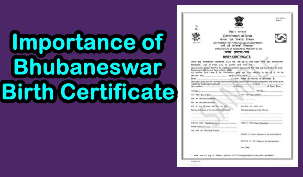 Importance of Bhubaneswar Birth Certificate