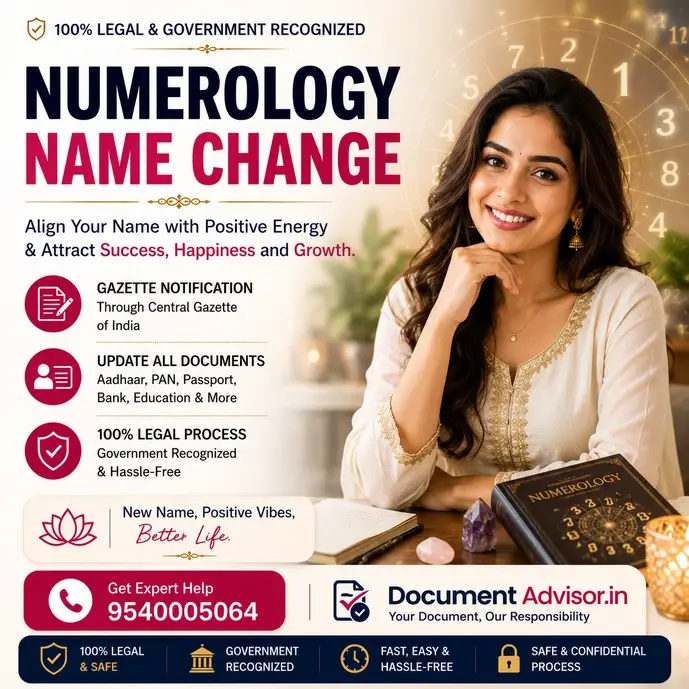 Numerology name change in India: the affidavit and the published gazette notification that link a newly chosen spelling to every existing record